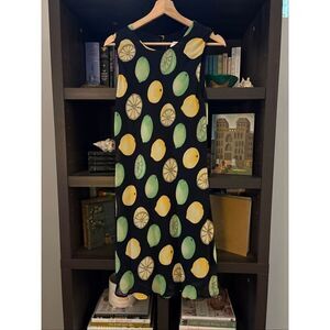 Vintage Tessuto Lemon & Lime Novelty Midi Dress Size Medium